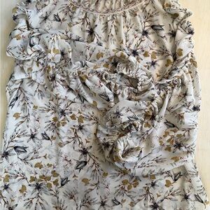 Max Studio Floral Print Blouse with Ruffle Details